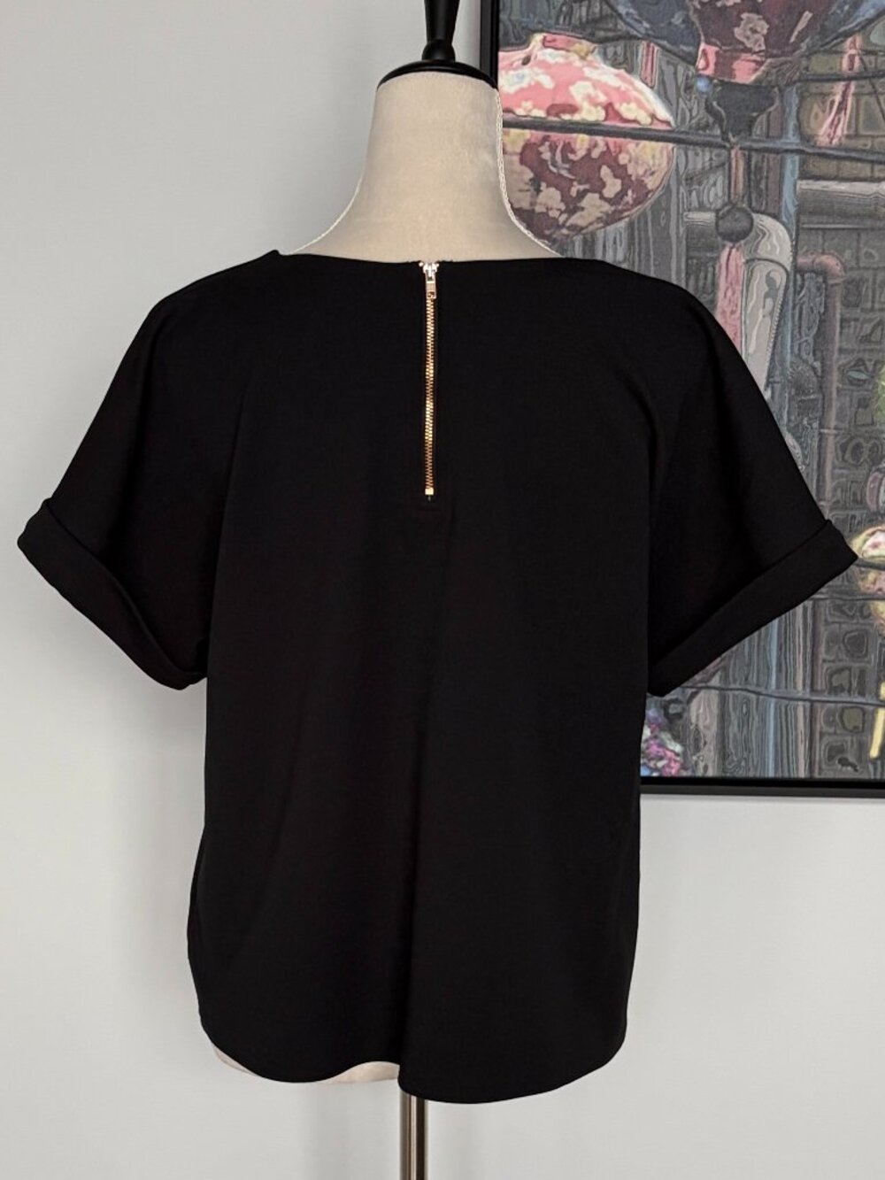 Melloday Black Short Sleeve Top M - Picture 3 of 5